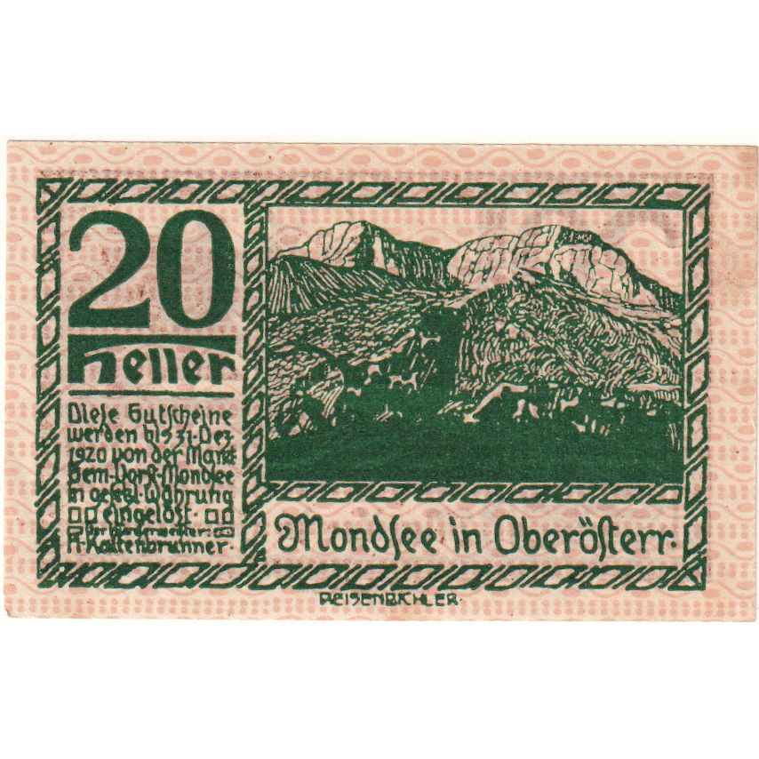 Austria, Mondsee, 20 Heller, 1920-12-31, SC