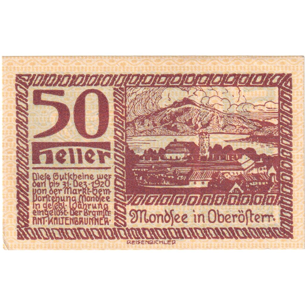 Austria, Mondsee, 50 Heller, 1920-12-31, SC
