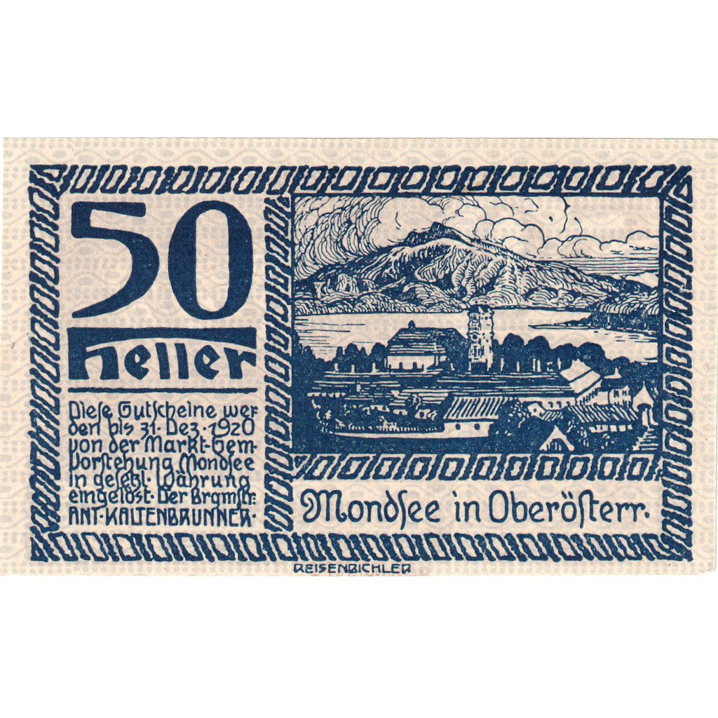 Austria, Mondsee, 50 Heller, 1920-12-31, SC
