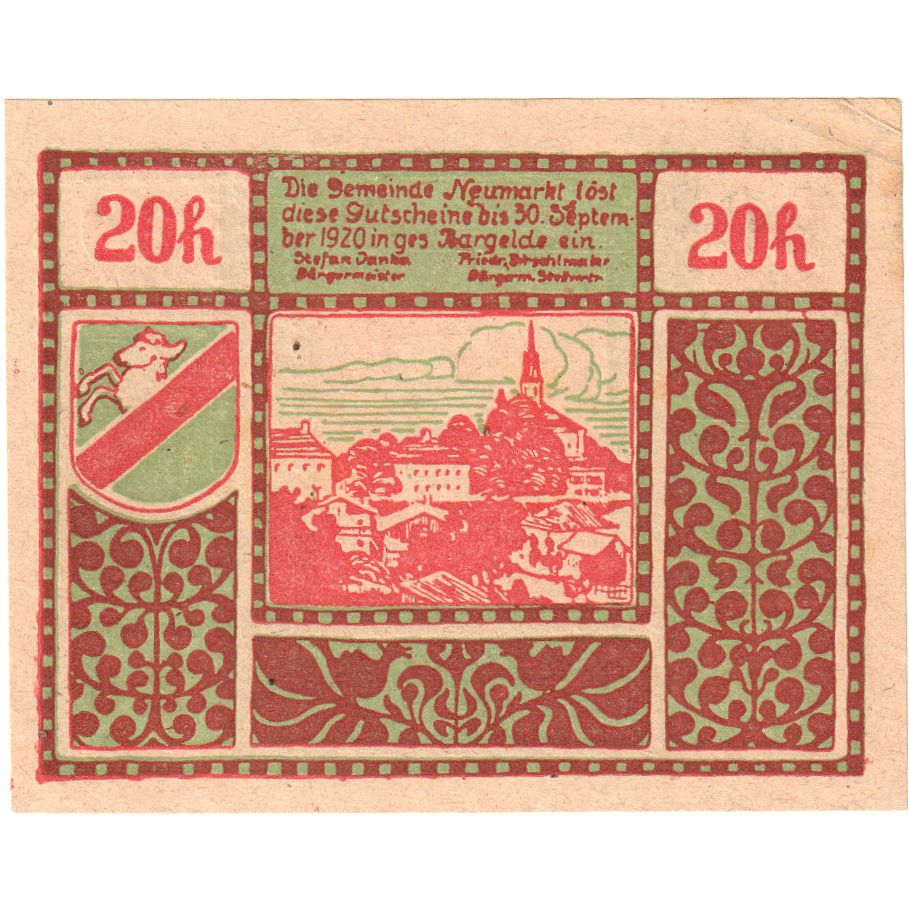 Autriche, Neumarkt bei Salzburg, 20 Heller, 1920-09-30, SPL