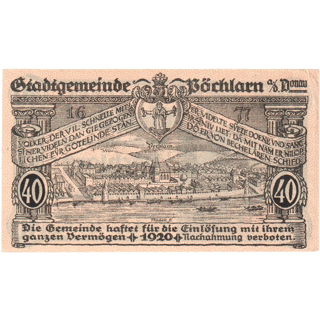 Autriche, Pochlarn, 40 Heller, 1920-12-31, SPL