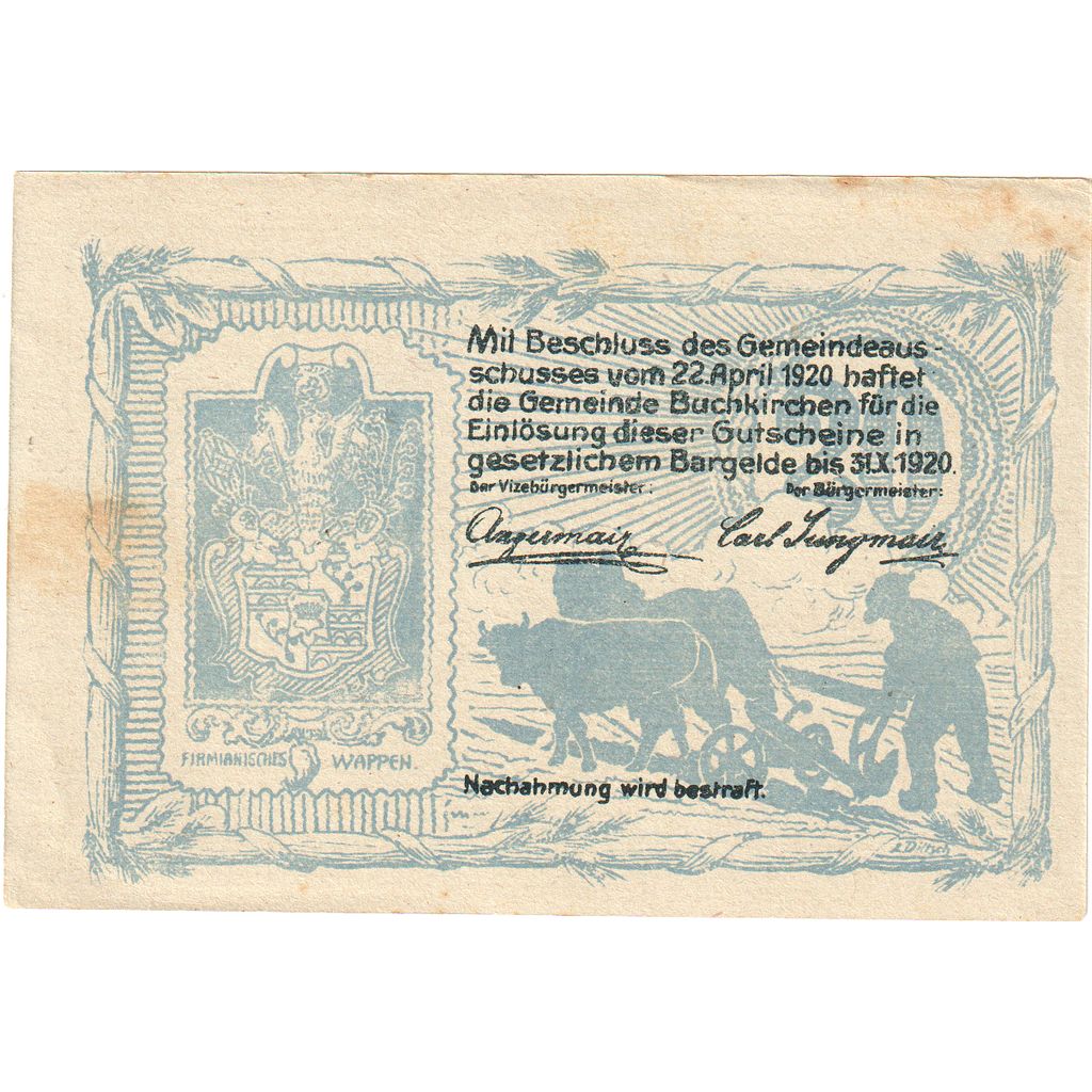 Austria, Buchkirchen, 20 Heller, 1920-10-31, MBC