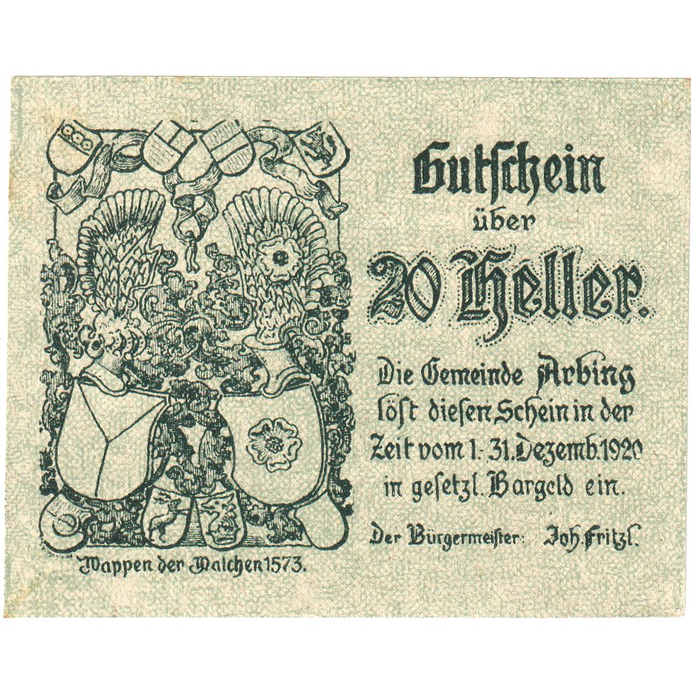 Austria, Arbing, 20 Heller, 1920-12-31, SC
