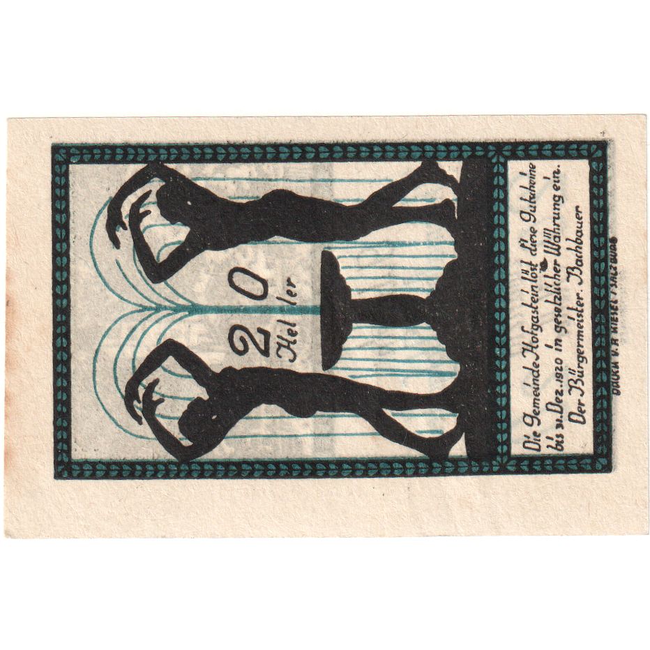 Austria, Hofgastein, 20 Heller, 1920-12-31, SPL-