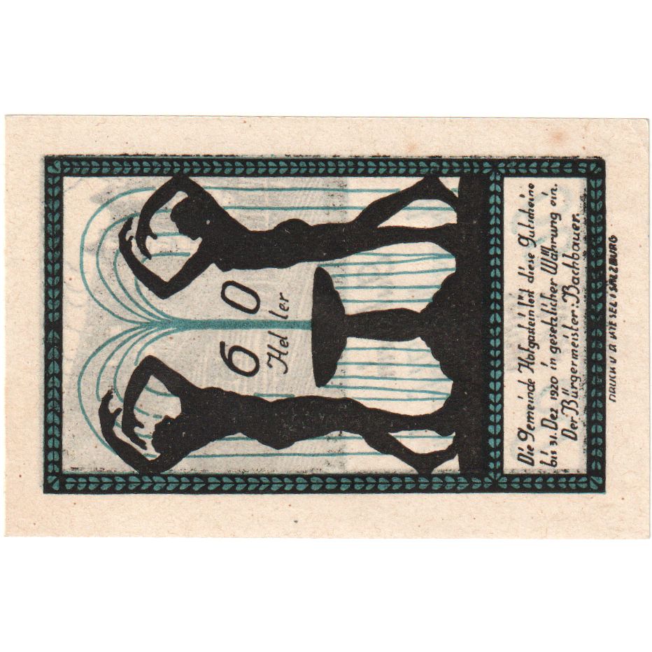 Austria, Hofgastein, 60 Heller, 1920-12-31, SPL