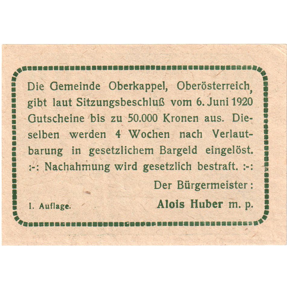 Austria, Oberkappel, 20 Heller, SPL
