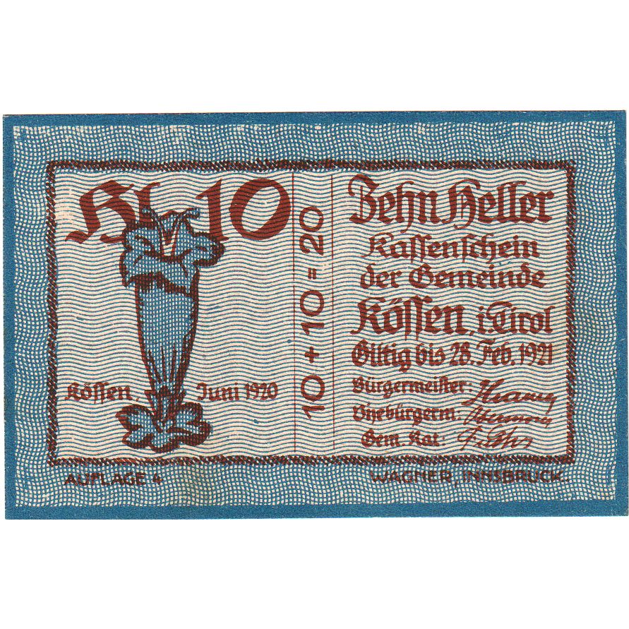 Austria, Kössen, 10 Heller, 1920-12-31, SPL