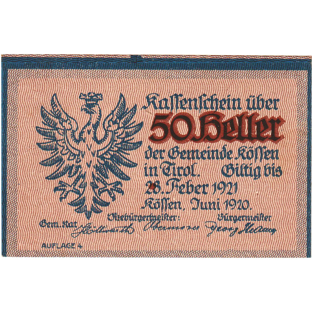 Austria, Kössen, 50 Heller, 1920-12-31, SPL