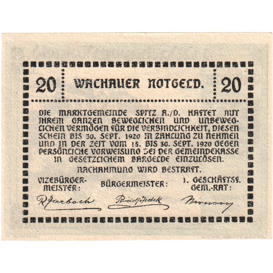 Austria, Ranna-Muhldorf, 20 Heller, 1920-09-30, SPL
