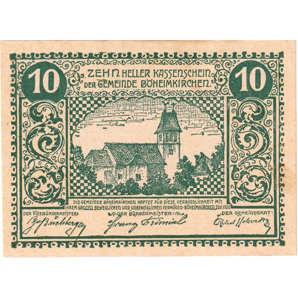 Austria, Böheimkirchen, 10 Heller, 1920-11-30, SPL-