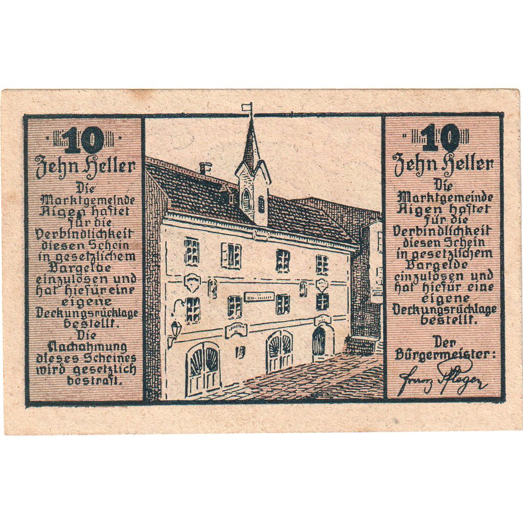 Österreich, Aigen, 10 Heller, 1920-12-31, VZ