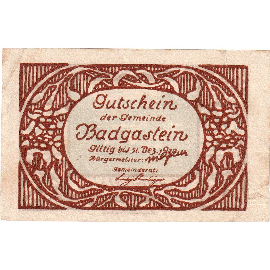 Austria, Bad Gastein, 60 Heller, 1920-12-31, BB