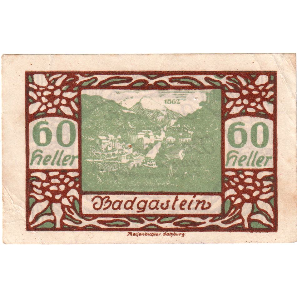Austria, Bad Gastein, 60 Heller, 1920-12-31, BB