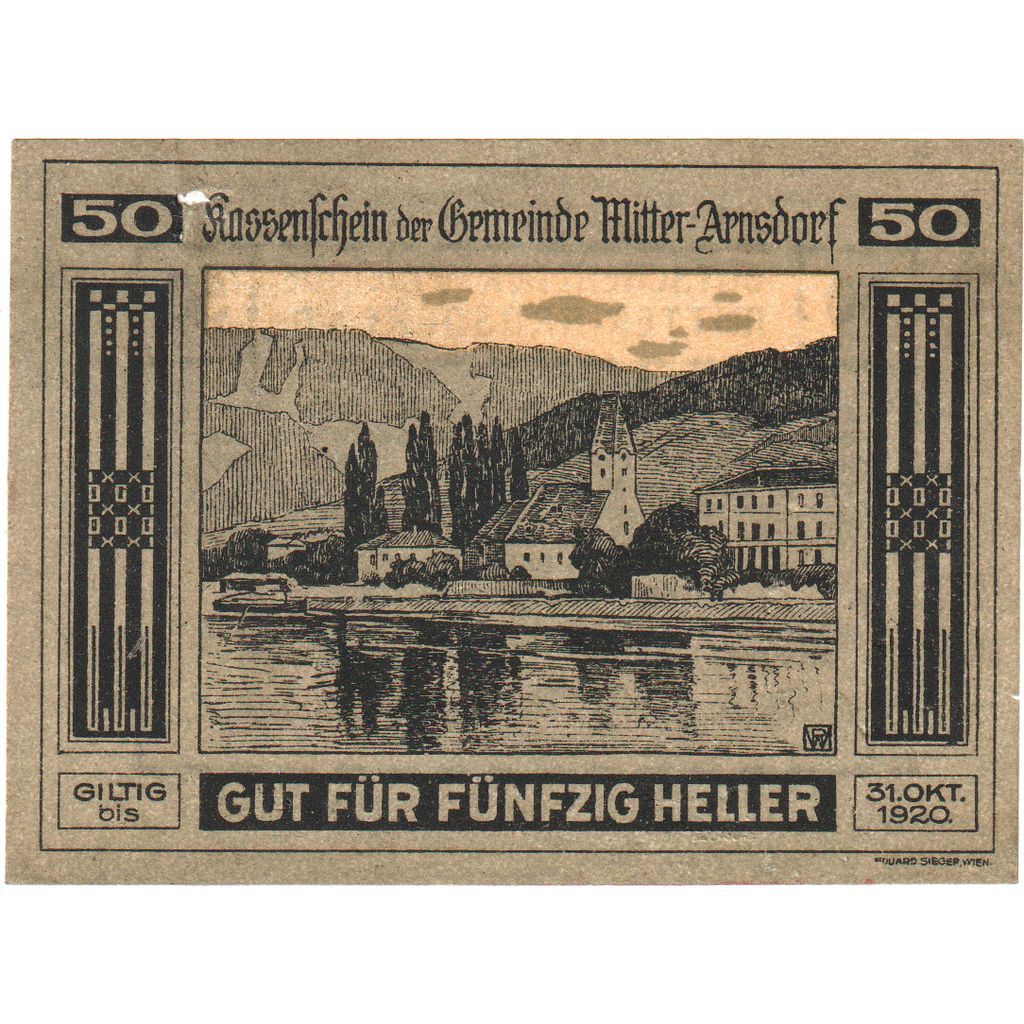 Austria, Mitter-Arnsdorf, 50 Heller, 1920-10-31, MBC