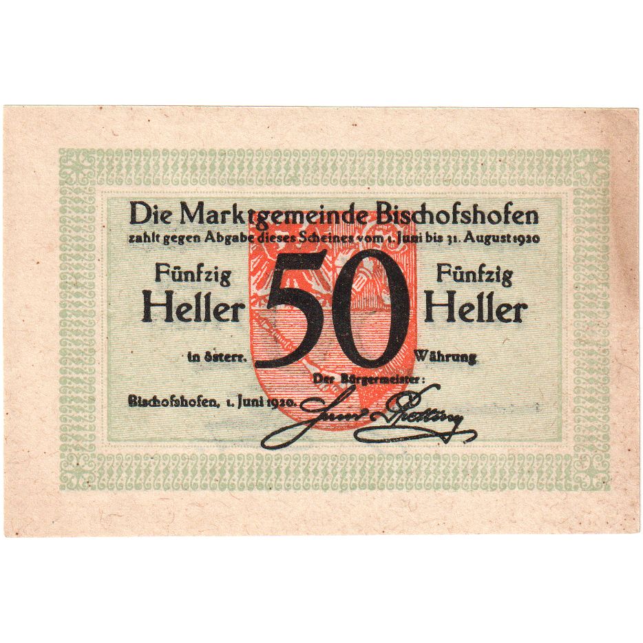 Oostenrijk, Bischofshofen, 50 Heller, 1920-08-31, SUP
