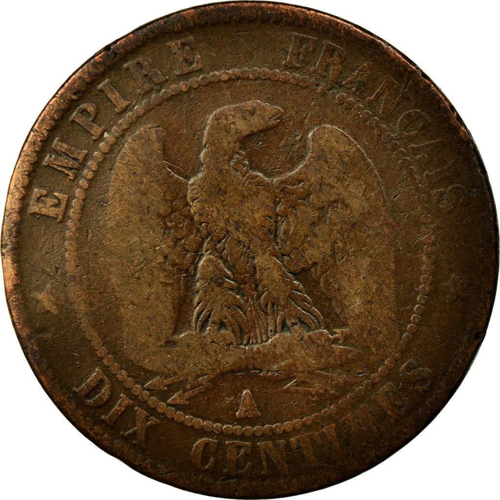 Coin, France, Napoleon III, Napoléon III, 10 Centimes, 1856, Paris, VF(20-25)
