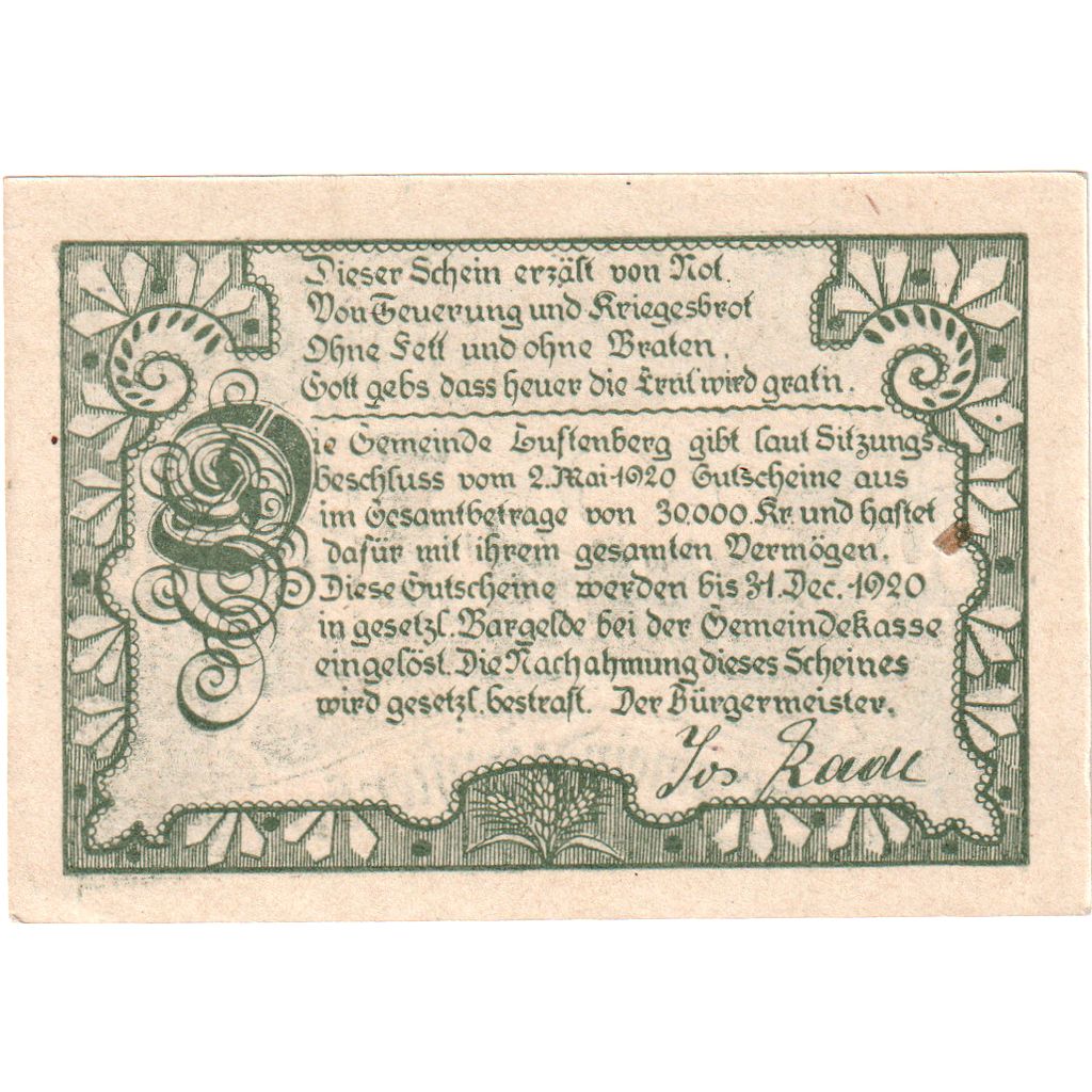 Österreich, Luftenberg, 50 Heller, 1920-12-31, UNZ-