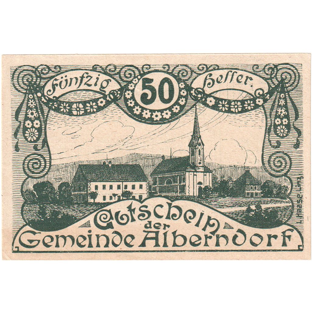 Austria, Alberndorf, 50 Heller, 1920-12-31, UNC(63)