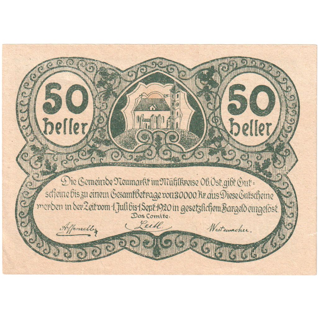 Oostenrijk, Neumarkt im Mühlkreis, 50 Heller, 1920-09-01, SPL