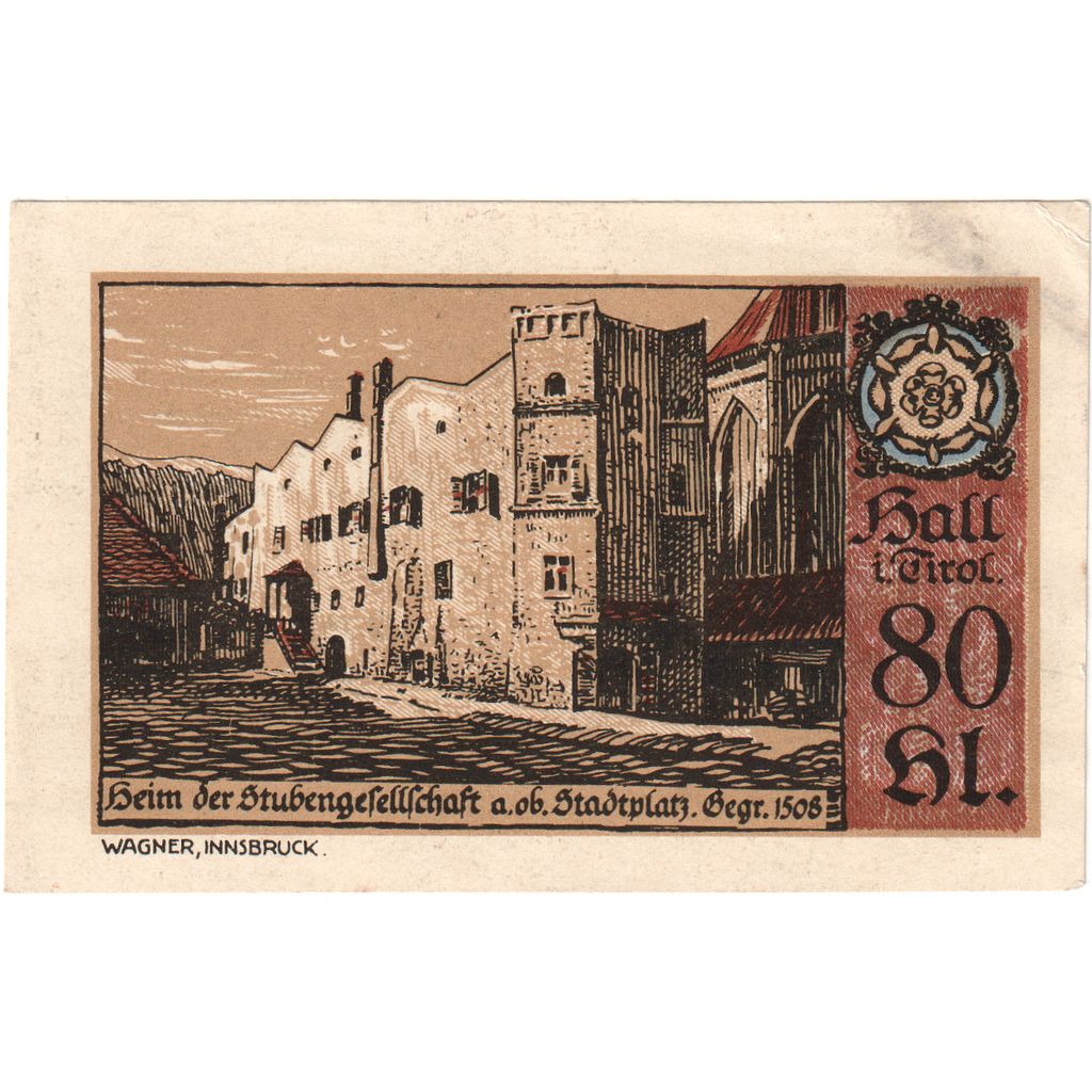 Oostenrijk, Hall in Tirol, 80 Heller, 1920-11-30, SUP