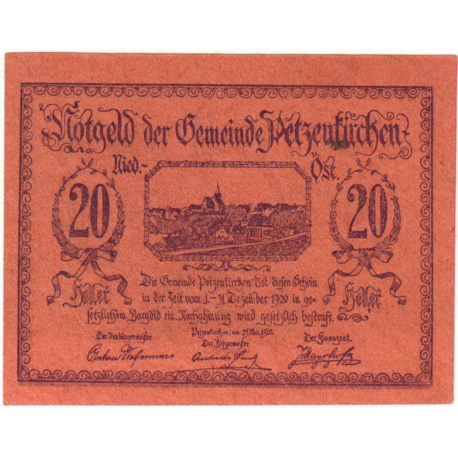 Austria, Petzenkirchen, 20 Heller, 1920-12-31, SPL-