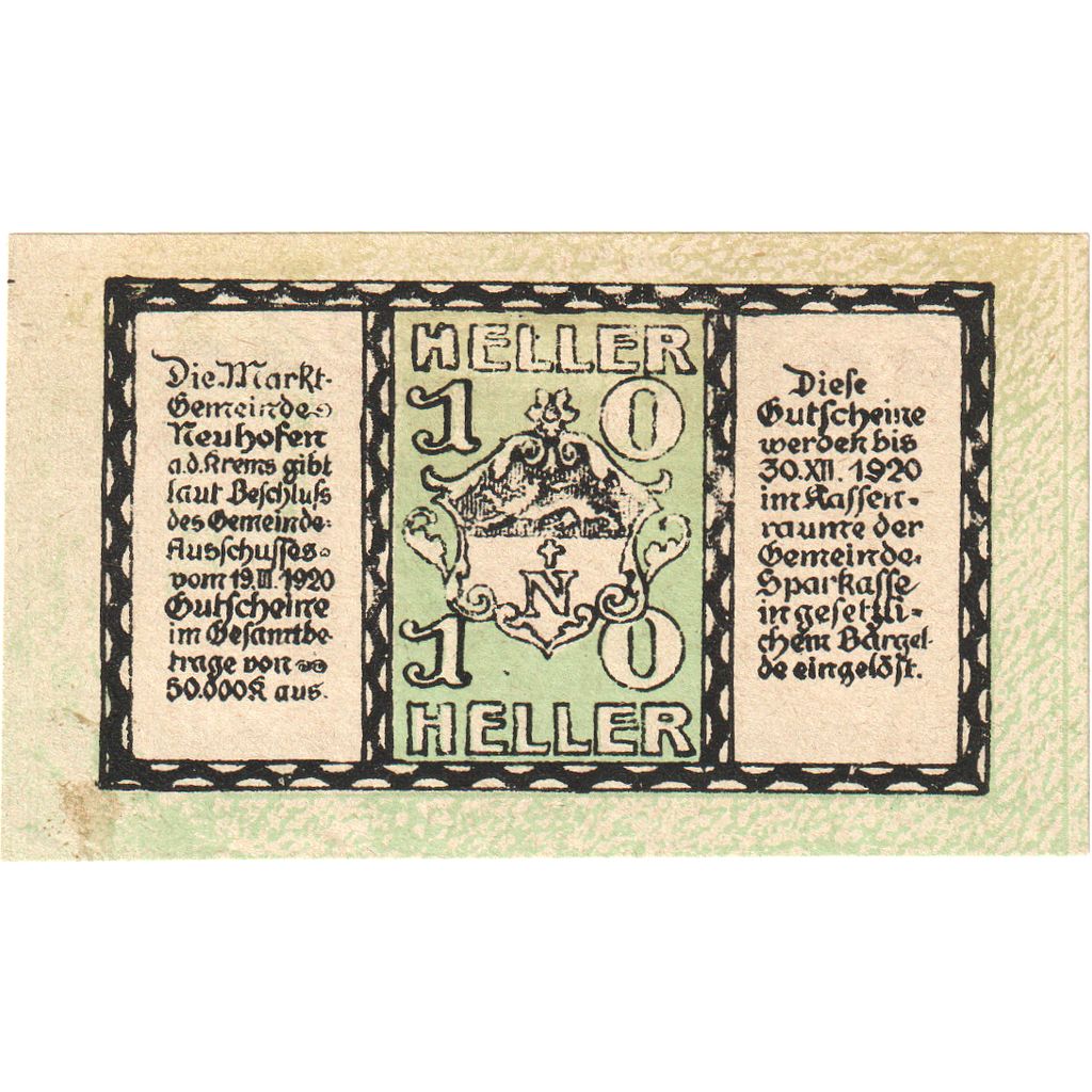 Austria, Neuhofen an der Krems, 10 Heller, 1920-09-30, SPL