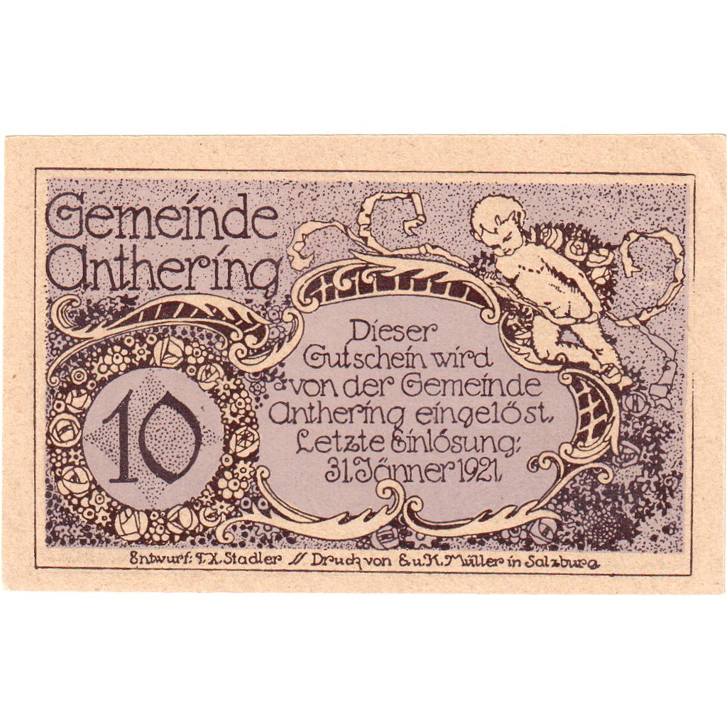 Áustria, Anthering, 10 Heller, 1921-12-31, UNC(63)