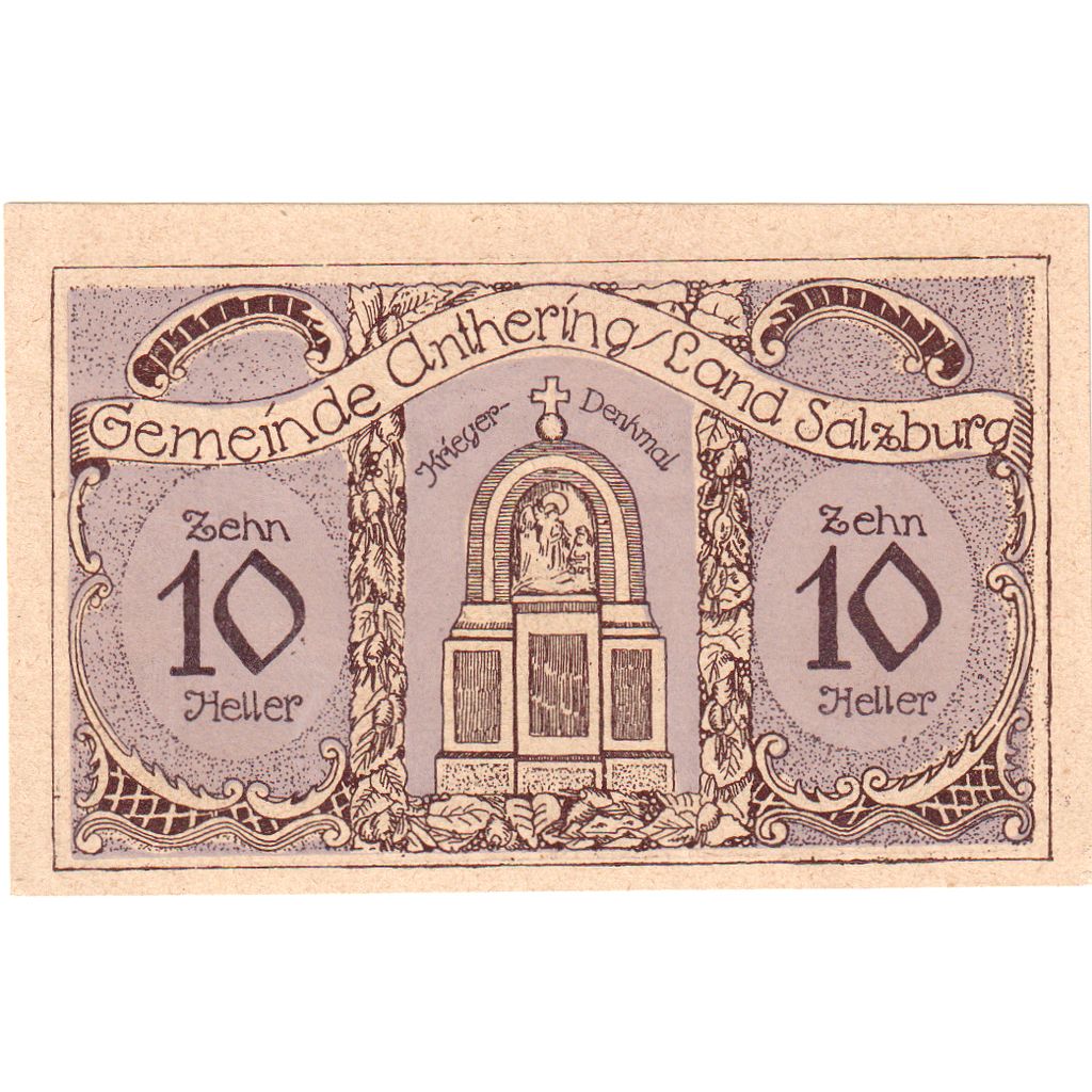 Áustria, Anthering, 10 Heller, 1921-12-31, UNC(63)