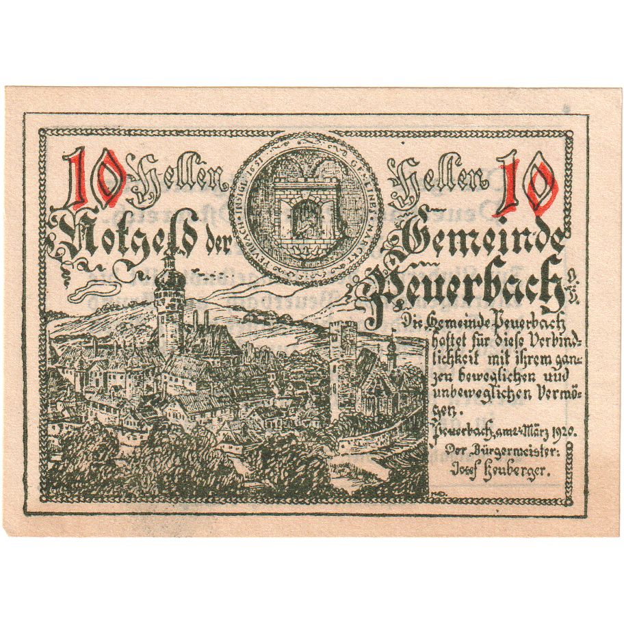 Austria, Peuerbach, 10 Heller, 1920-04-07, SPL-