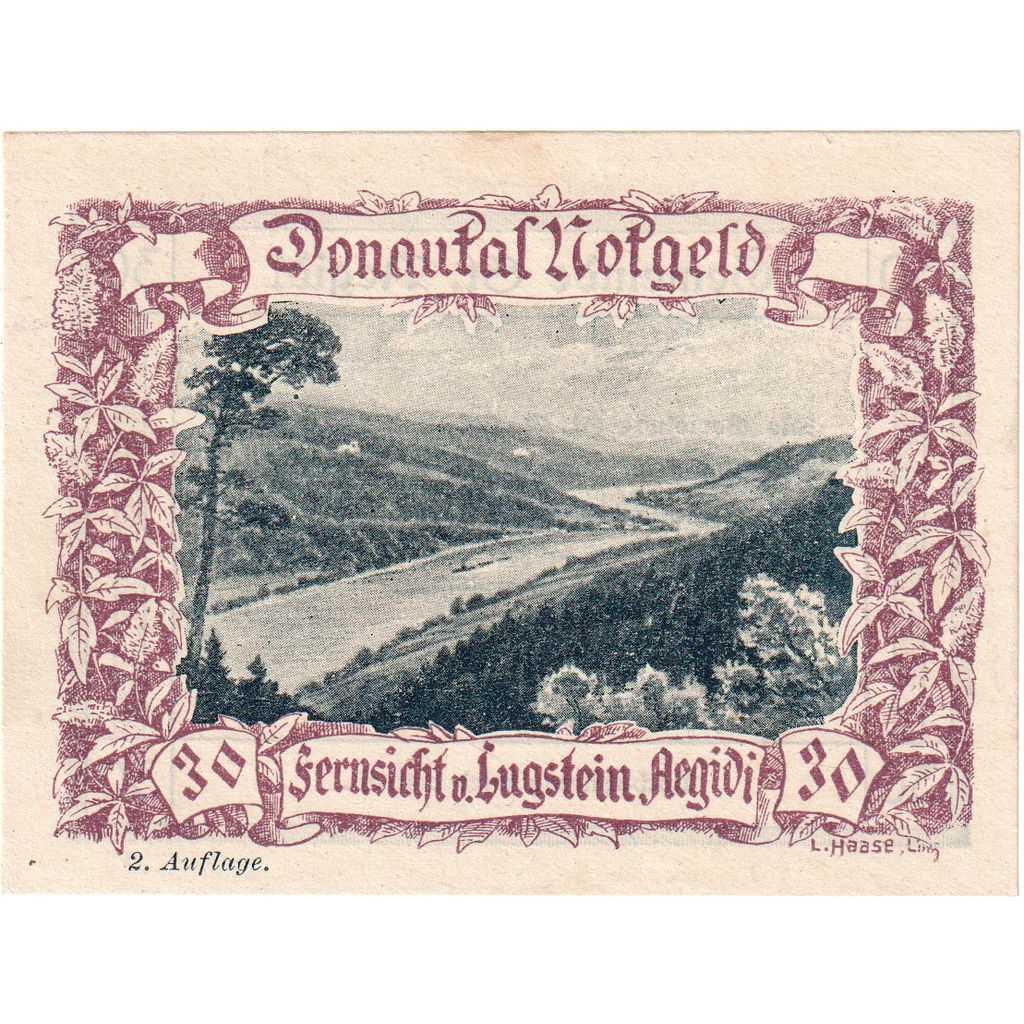 Áustria, St Aegidi, 30 Heller, UNC(63)