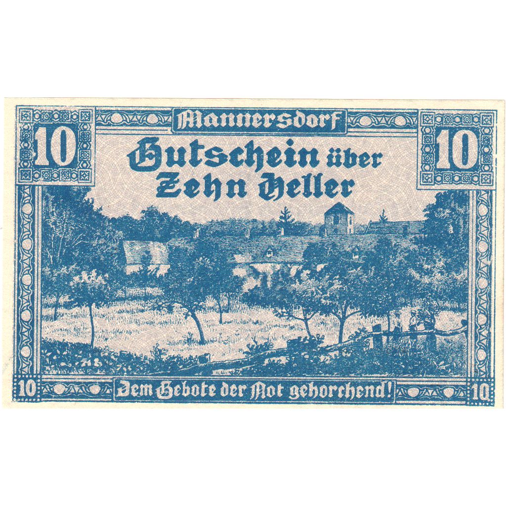 Austria, Mannersdorf, 10 Heller, 1920-12-31, SPL