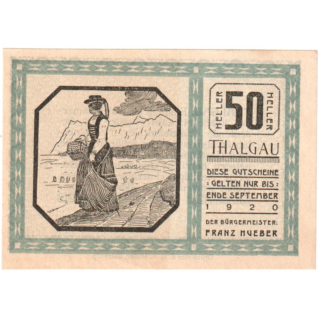 Austria, Thalgau, 50 Heller, 1920-09-30, SPL