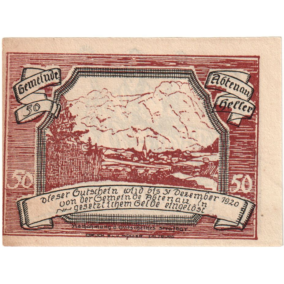 Áustria, Abtenau, 50 Heller, 1920-12-31, AU(55-58)