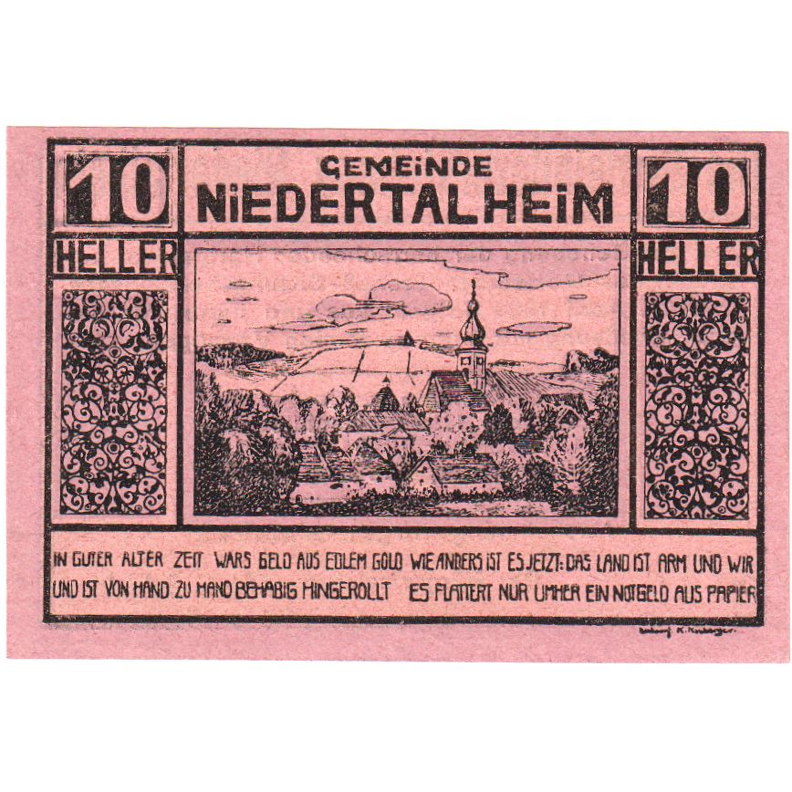 Austria, Niedertalheim, 10 Heller, 1920-12-31, SPL