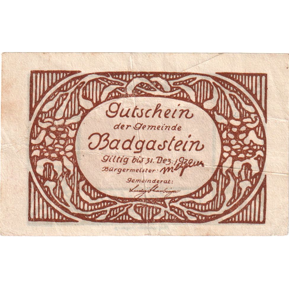 Áustria, Bad Gastein, 10 Heller, 1920-12-31, VF(20-25)