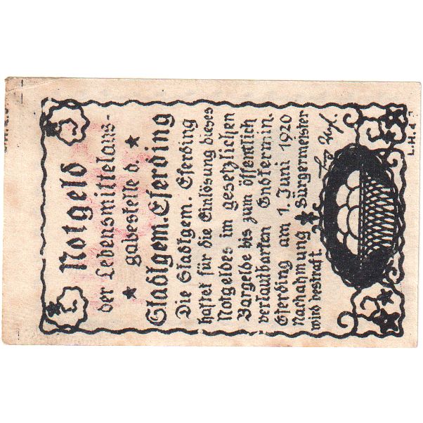 Áustria, Eferding, 15 Heller, 1920-06-01, AU(55-58)
