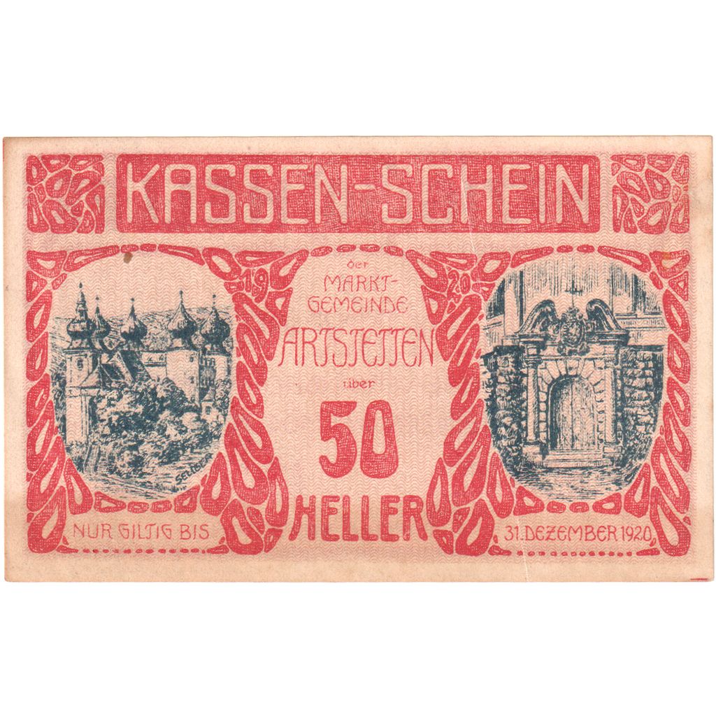 Áustria, Artstetten, 50 Heller, 1920-12-31, AU(55-58)
