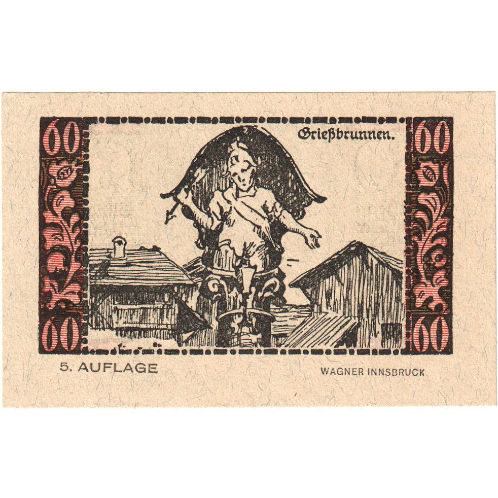 Áustria, Telfs, 60 Heller, 1921-01-31, UNC(63)
