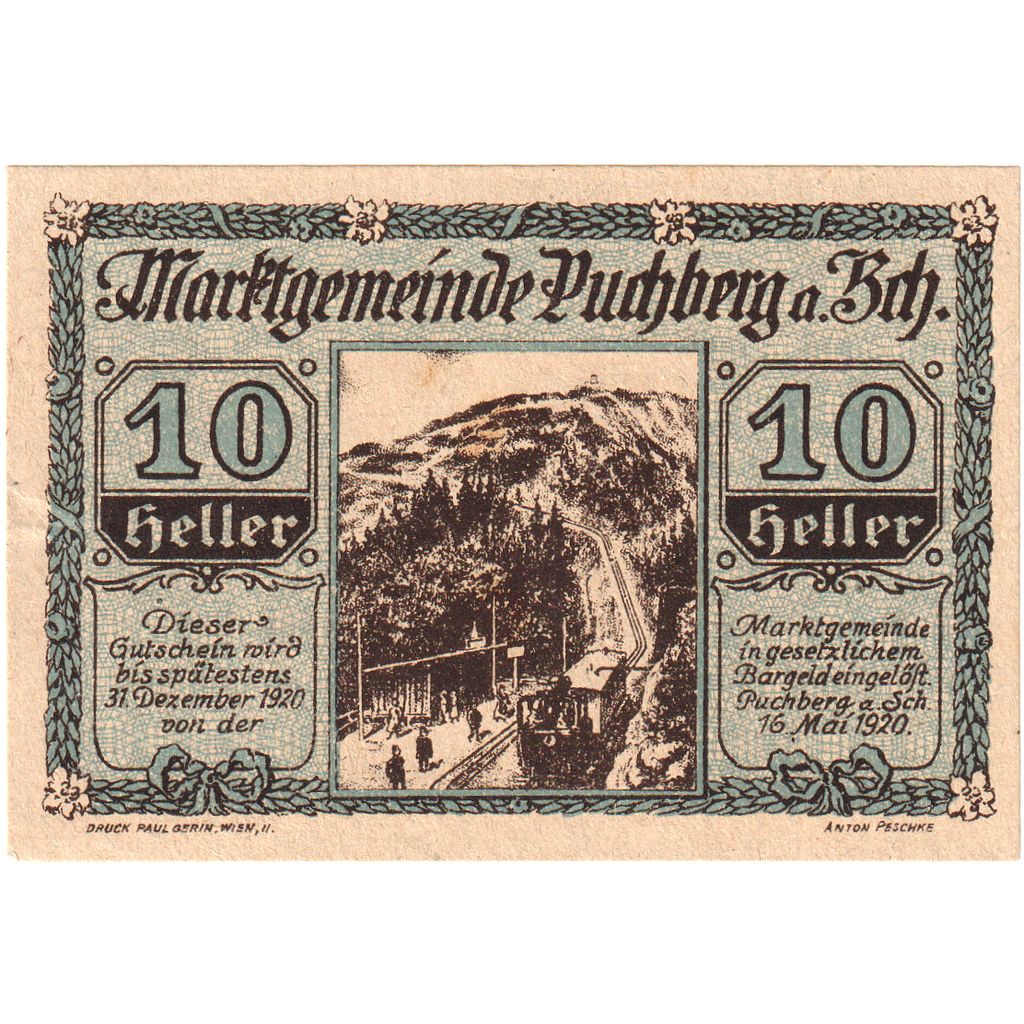 Áustria, Puchberg, 10 Heller, 1920-12-31, AU(55-58)
