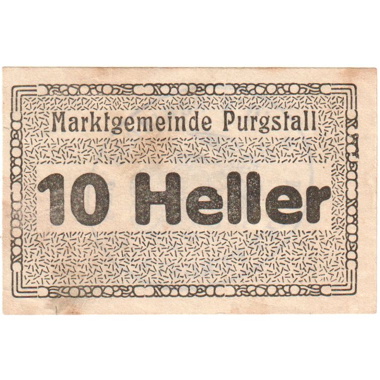 Autriche, Purgstall, 10 Heller, SUP