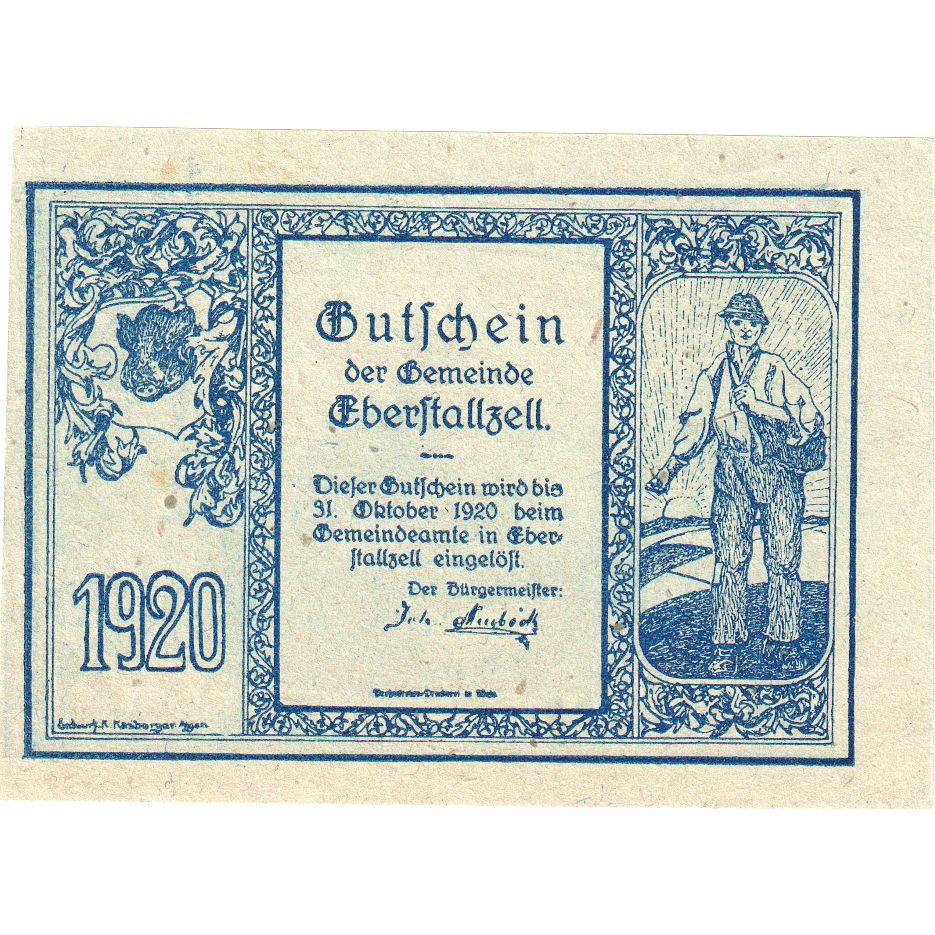 Áustria, Eberstallzell, 20 Heller, 1920-10-31, UNC(63)