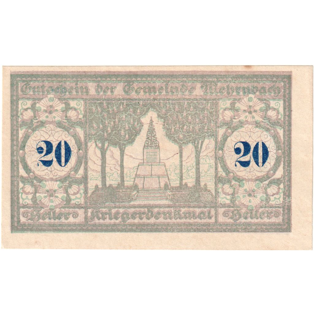 Áustria, Mehrnbach, 20 Heller, 1920-12-31, UNC(63)