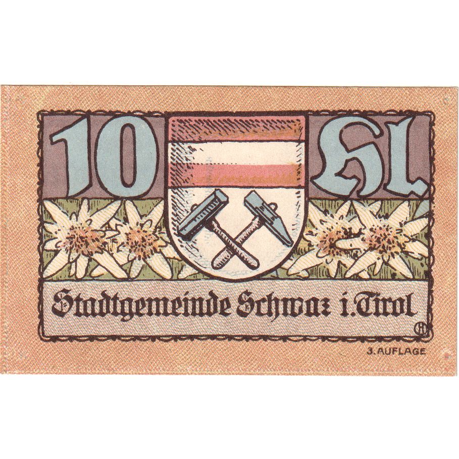 Áustria, Schwaz, 10 Heller, 1921-01-31, UNC(63)