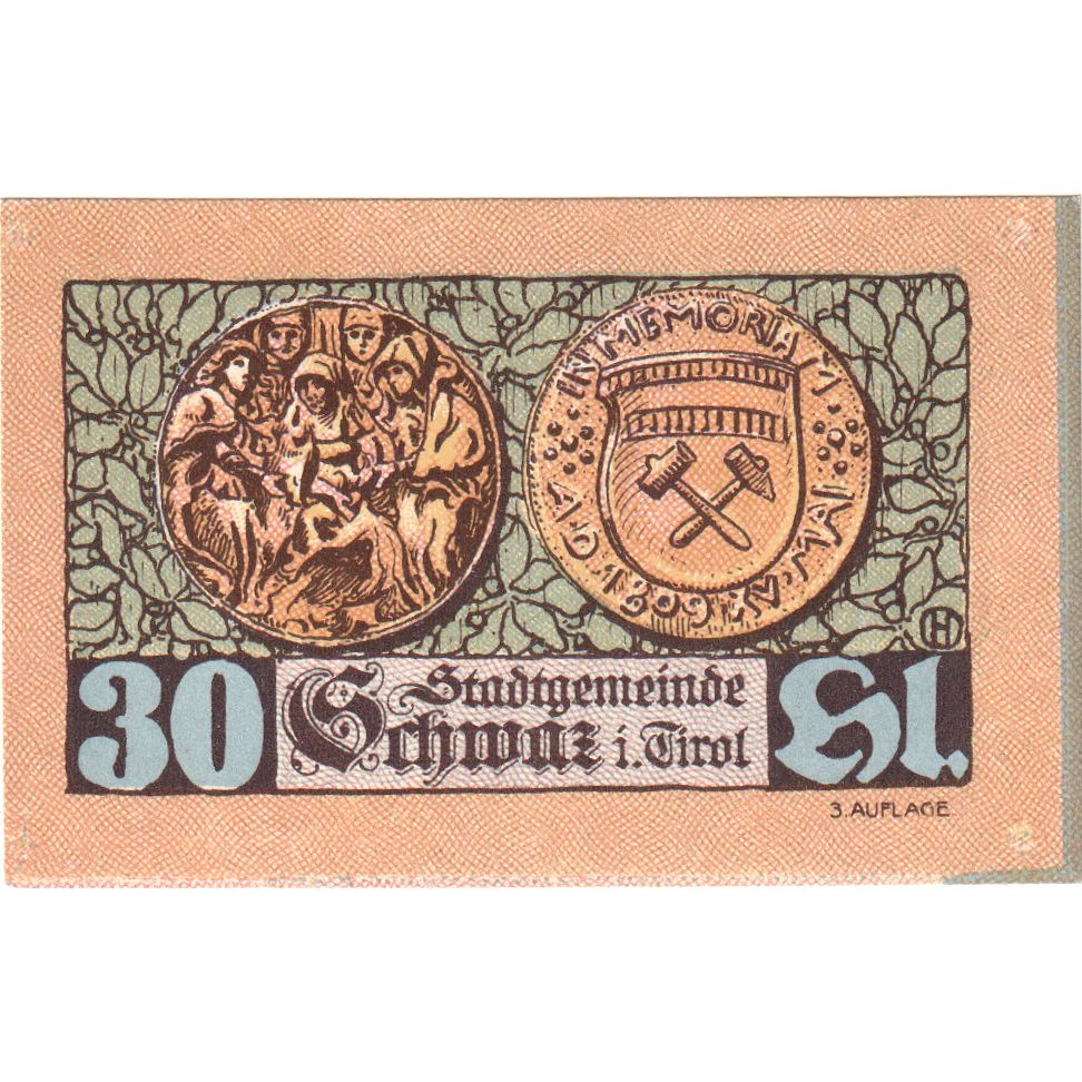 Áustria, Schwaz, 30 Heller, 1921-01-31, UNC(63)