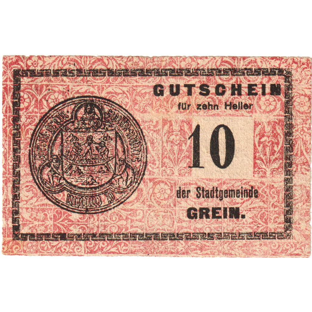 Áustria, Grein, 10 Heller, 1920-12-31, EF(40-45)
