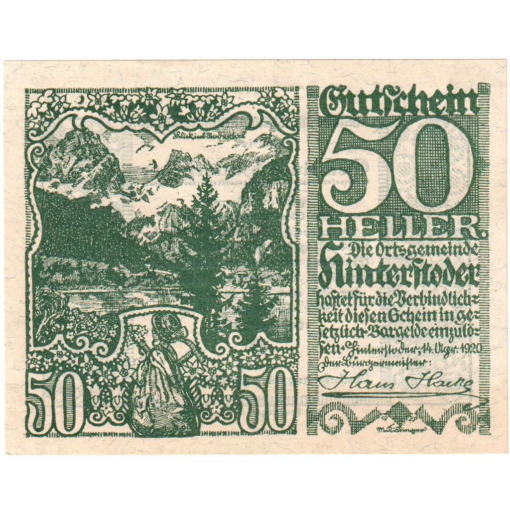 Autriche, Hinterstoder, 50 Heller, 1920-12-31, SPL