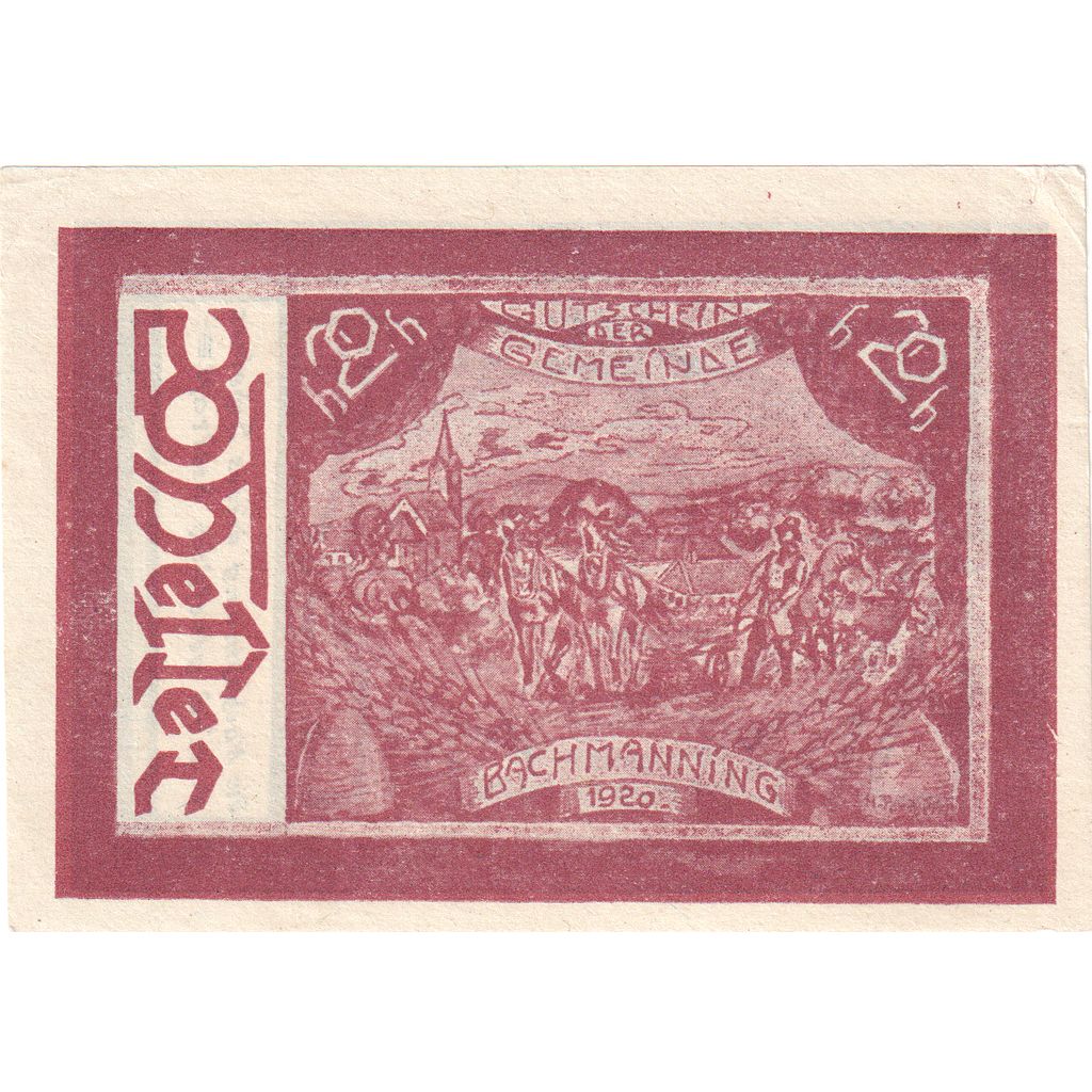 Oostenrijk, Bachmanning, 20 Heller, 1921-06-15, SPL