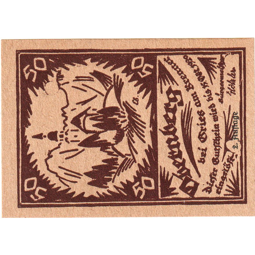 Austria, Obernberg, 50 Heller, 1920-10-15, SPL