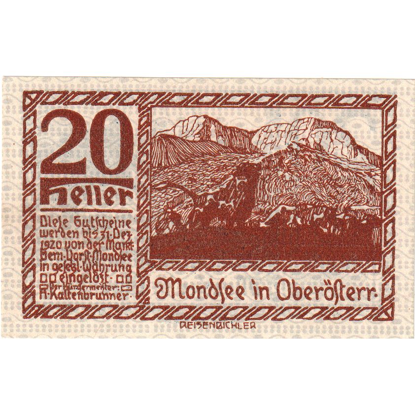 Austria, Mondsee, 20 Heller, 1920-12-31, UNC(63)