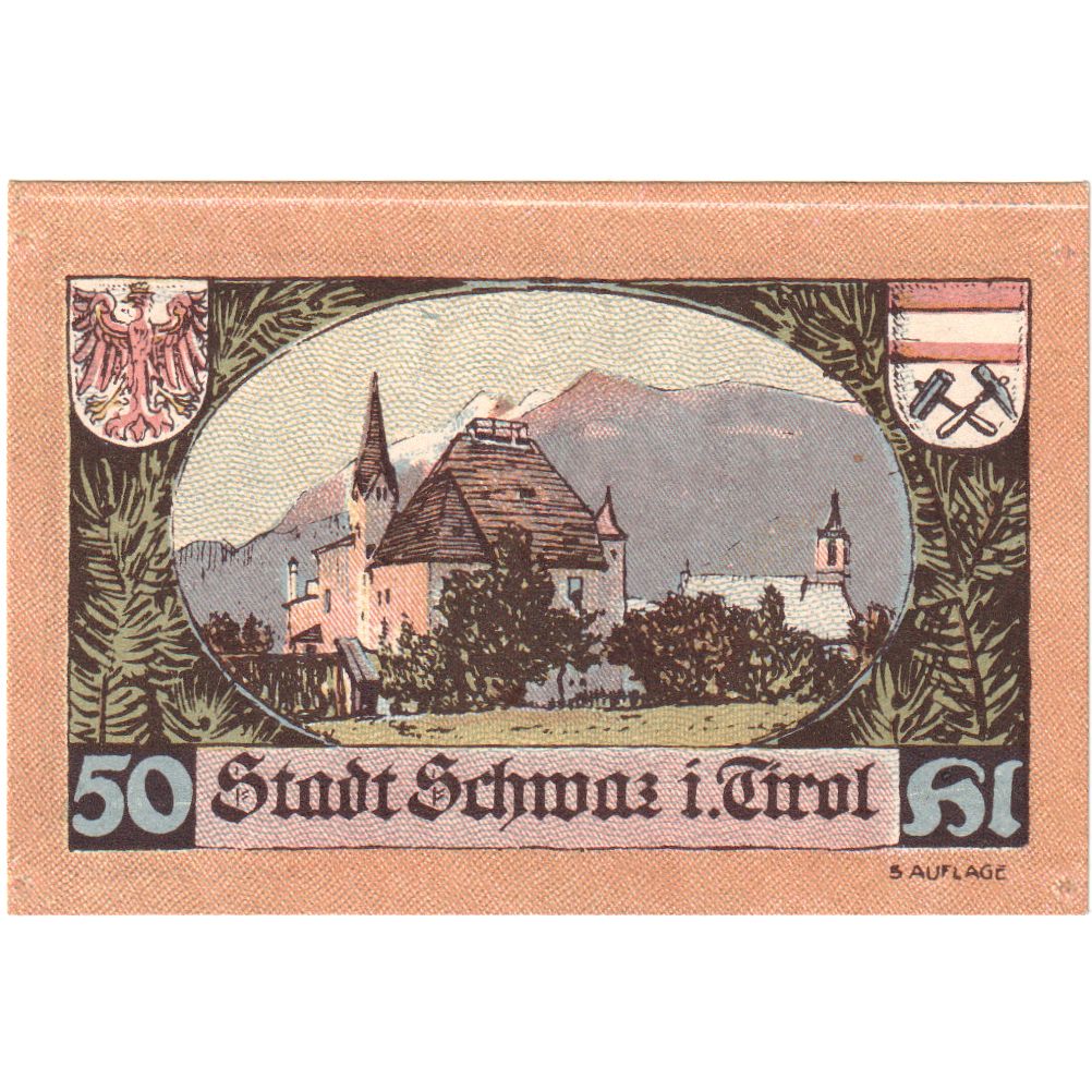 Oostenrijk, Schwaz, 50 Heller, 1920-12-31, SPL